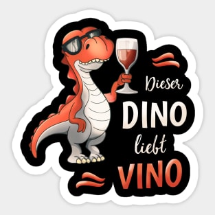 Dieser Dino Liebt Vino Weinliebhaber Sticker